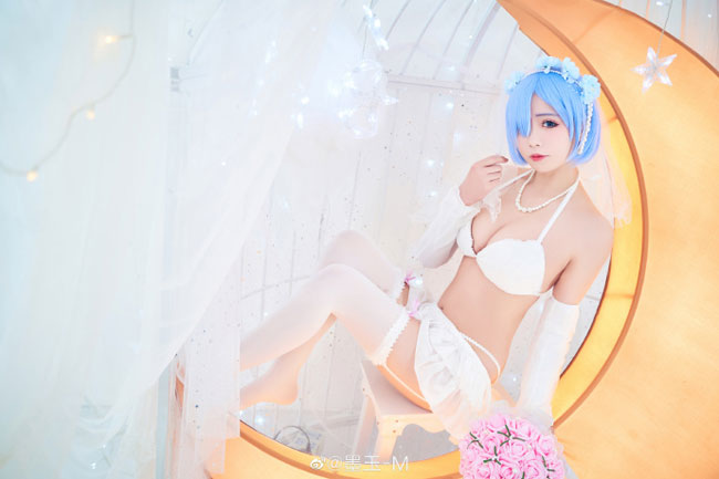 图片[2]_墨玉-M cos“花嫁版”雷姆：诠释角色魅力_萌VLOG