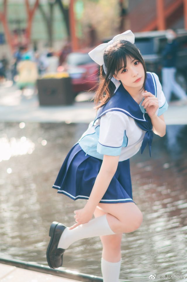 图片[4]_Sherry贤儿COS《Love Plus》中的高岭爱花，展现甜美动人风采_萌VLOG