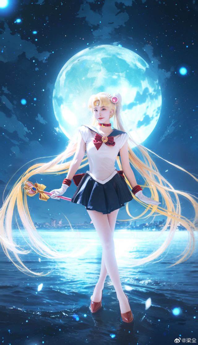 梁尘扮美少女战士月野兔 神级cos化身现实中月亮女神_萌VLOG