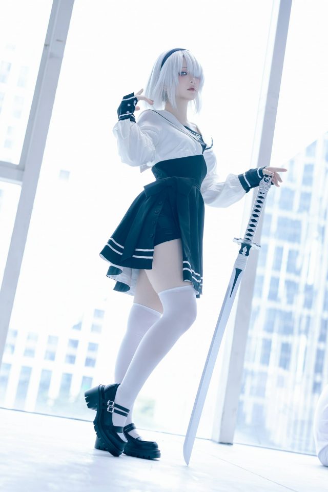 图片[2]_屿鱼Yukako尼尔机械纪元COS：冷艳与柔美兼具的2B_萌VLOG