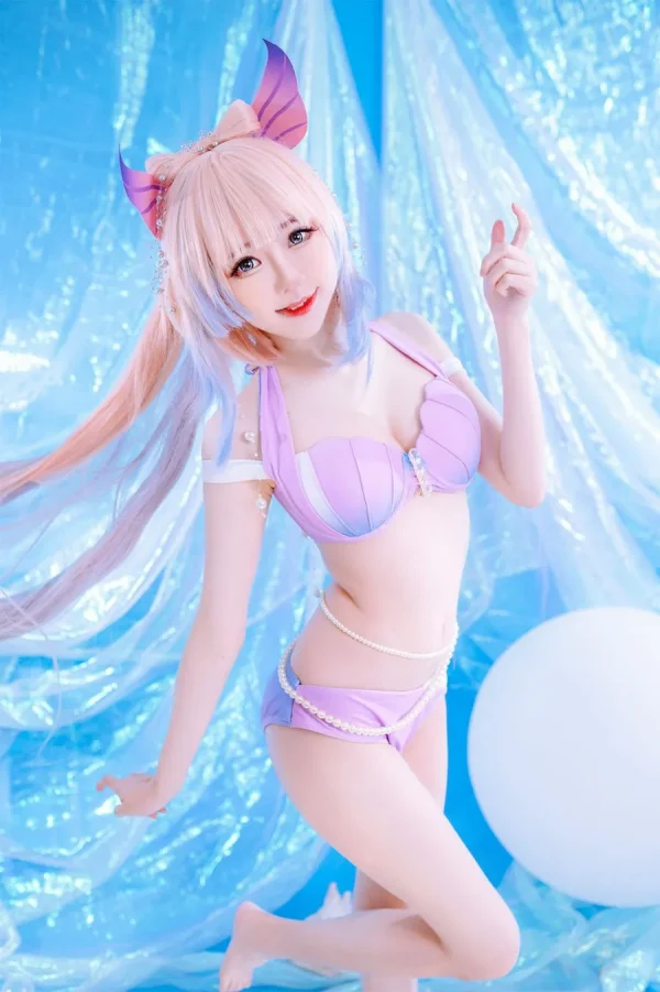图片[3]_Sally Dorasnow化身原神珊瑚宫心海：性感与可爱的完美融合_萌VLOG
