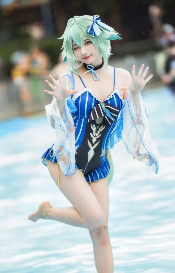 图片[2]_原神砂糖泳装cosplay：展现可爱与性感的双重魅力_萌VLOG